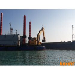 Excavator or dredging equipment at the work site