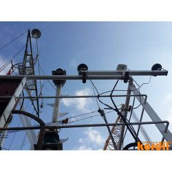Meteorological sensors mounted on a survey vessel
