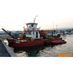Survey vessel or workboat at a marine project site