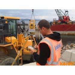 Field crew preparing marine construction equipment