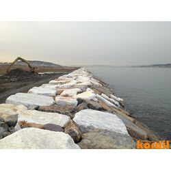 Rock armour and coastal protection works
