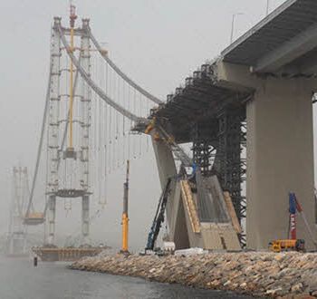 Bridge construction survey works