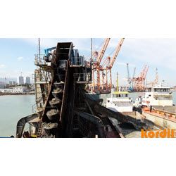 Excavator or dredging equipment at the work site