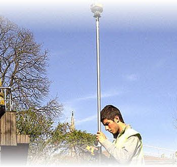 Surveyor and geodetic instrument during field measurements