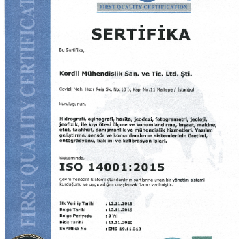 ISO 14001 2015 TR management certificate