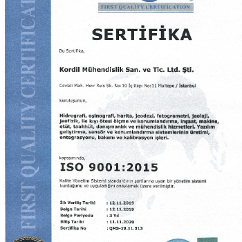 ISO 9001 2015 TR management certificate