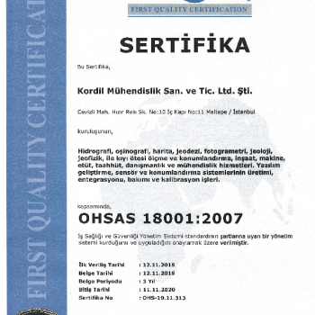 OHSAS 18001 2007 TR management certificate