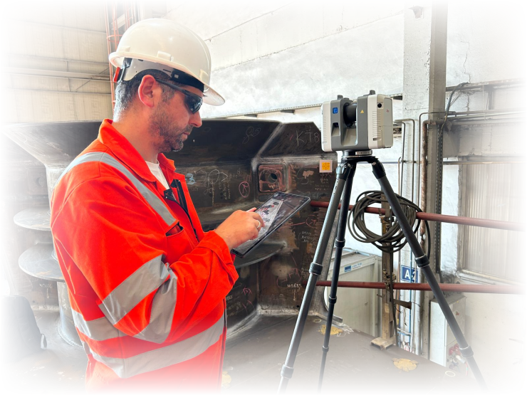Leica RTC360 laser scanning at an industrial facility