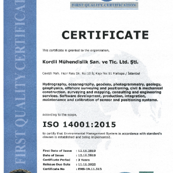ISO 14001 2015 EN management certificate
