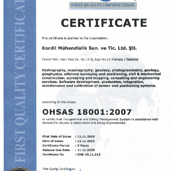 OHSAS 18001 2007 EN management certificate